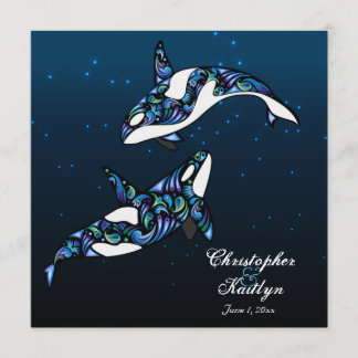 Beautiful Orca Whales Wedding Invitation