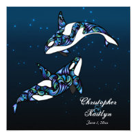 Beautiful Orca Whales Wedding Invitation