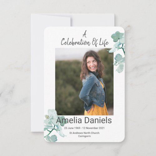 Beautiful Orchid Celebration Of Life Photo Card