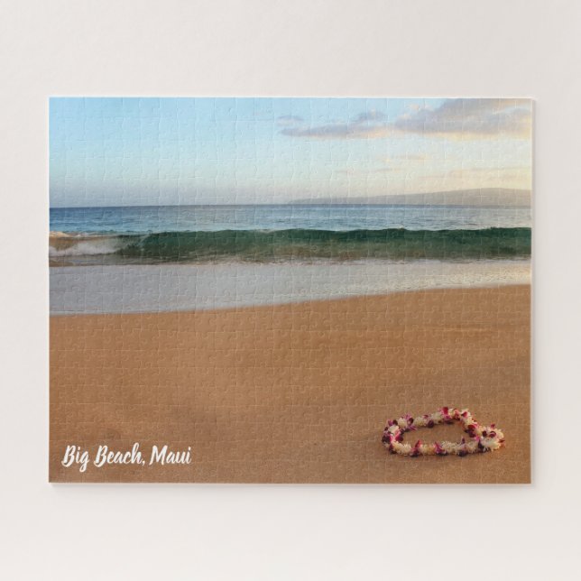 Beautiful Orchid Lei on Big Beach Maui Jigsaw Puzzle (Horizontal)