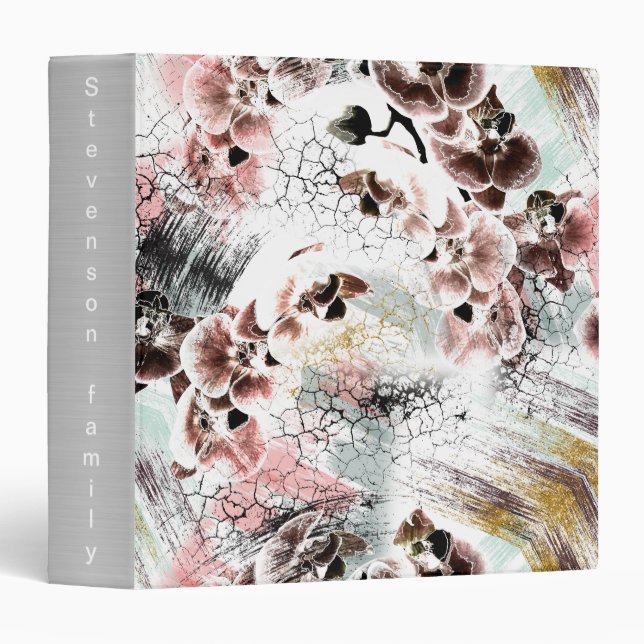 Beautiful orchid stylish 3 ring binder (Front/Spine)