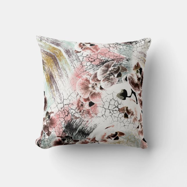Beautiful orchid stylish throw pillow (Front)
