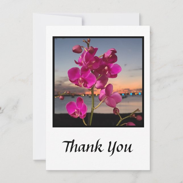 Beautiful Orchid Thank You Card (Front)