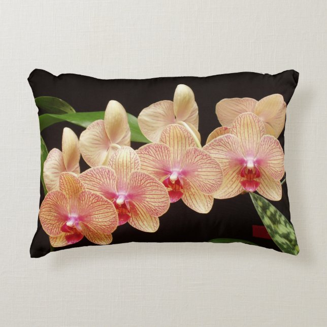 Beautiful Orchid Throw Pillow (Front)