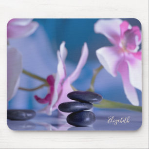 Beautiful Orchid, Zen Stones Mouse Pad