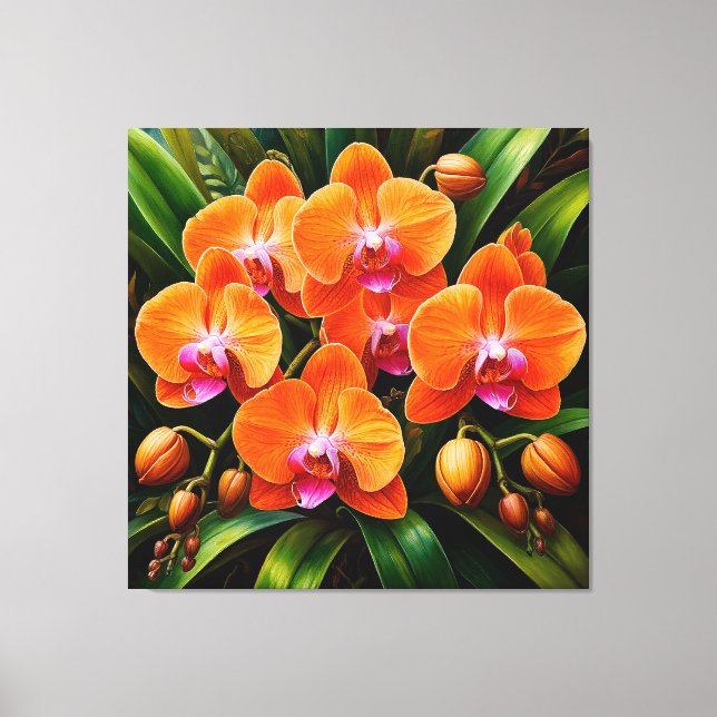 Beautiful Orchids in an Artistic Composition Canvas Print (Front)