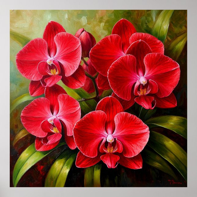 Beautiful Orchids in an Artistic Composition Poster (Front)