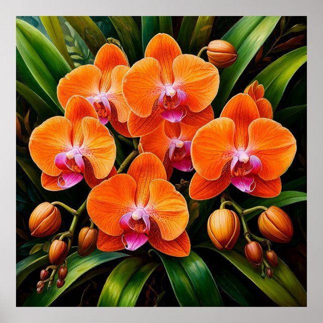 Beautiful Orchids in an Artistic Composition Poster (Front)