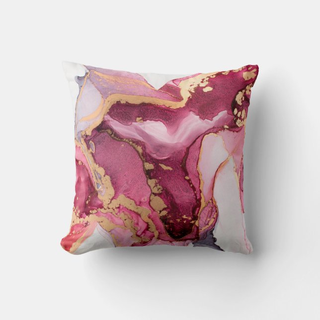 Beautiful oriental background. Fluid art, alcohol  Throw Pillow (Front)
