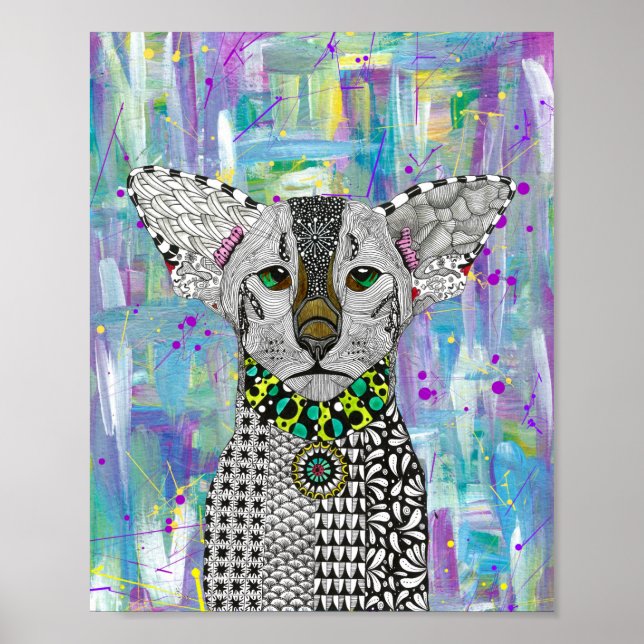 Beautiful Oriental Shorthair Cat Poster  (Front)