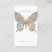 Beautiful Ornate Decorative Butterfly Logo White Business Card (Front)