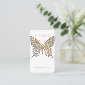 Beautiful Ornate Decorative Butterfly Logo White Business Card (Standing Front)