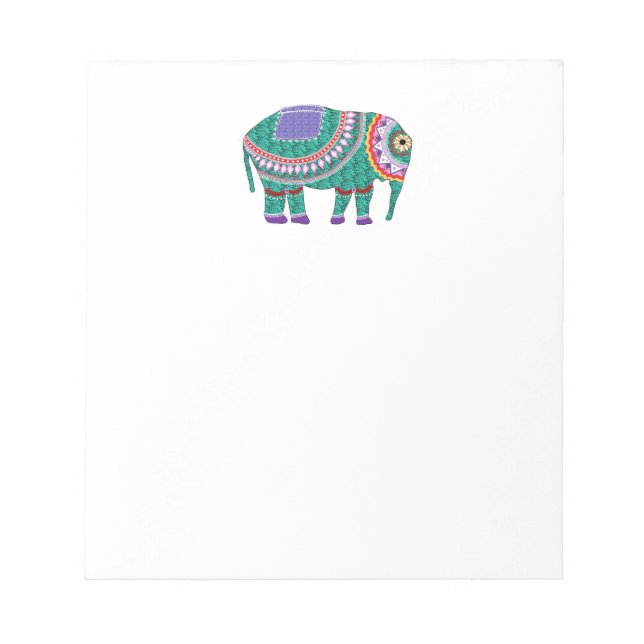 Beautiful Ornate Elephant Notepad (Front)