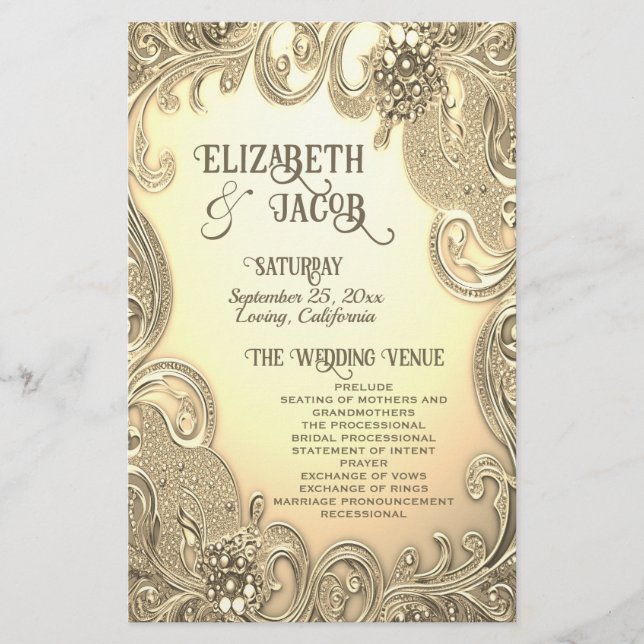 Beautiful Ornate Wedding Paper Sheet (Front)