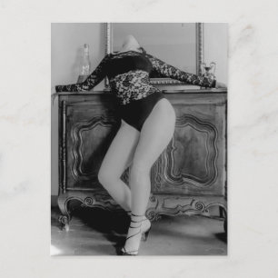 Beautiful Outdoor B&W lingerie Postcard