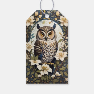 Beautiful Owl And Jasmine Flowers  Gift Tags
