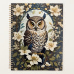 Beautiful Owl And Jasmine Flowers  Planner<br><div class="desc">Beautiful Owl and Jasmine Flowers Planner, a delightful and organized way to infuse your daily life with the enchantment of nature. This planner features a captivating illustration of a majestic owl surrounded by delicate jasmine flowers, creating a harmonious blend of wildlife charm and floral elegance. The planner is more than...</div>