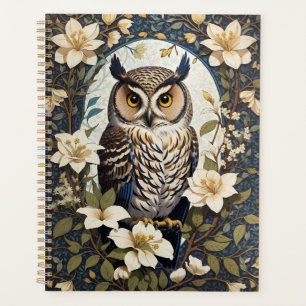 Beautiful Owl And Jasmine Flowers  Planner