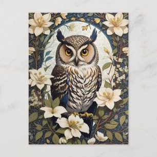 Beautiful Owl And Jasmine Flowers Postcard