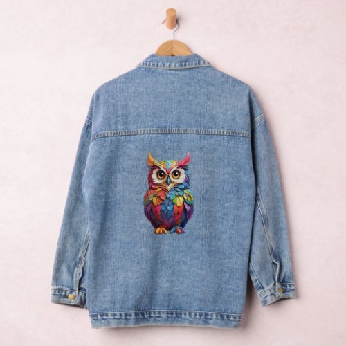 Beautiful owl denim jacket