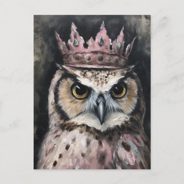Beautiful Owl in a Crown Postcard (Front)