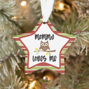 Beautiful Owl Mommy Loves Me Ornament