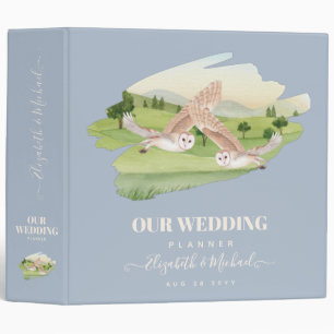 Beautiful OWLS Wedding 3 Ring Binder