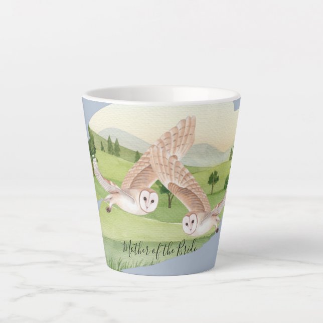 Beautiful OWLS Wedding Latte Mug (Front)