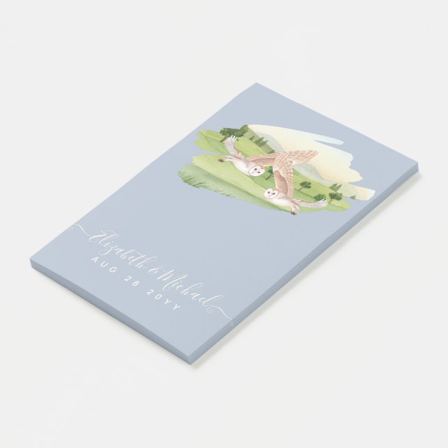 Beautiful OWLS Wedding Post-it Notes (Angled)