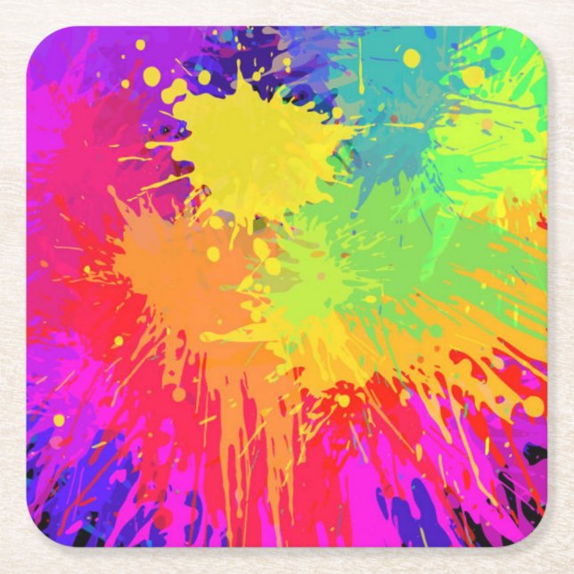 Beautiful Paint Splash Coaster Set (Front)