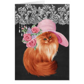 Beautiful painted cat in Victorian Hat on Chalkboa (Front)