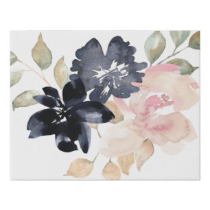 beautiful painted watercolor flowers faux canvas print