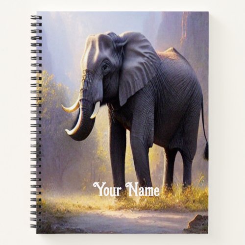 Beautiful Painting of an Elephant in its Nature Notebook