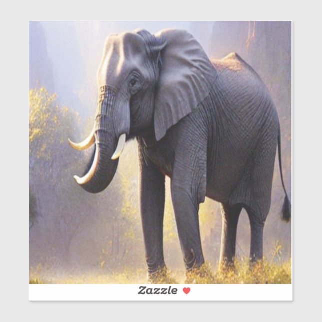 Beautiful Painting of an Elephant in its Nature Sticker (Sheet)