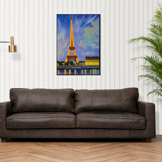 Beautiful painting of Eiffel tower . Canvas Print (Creator Uploaded)
