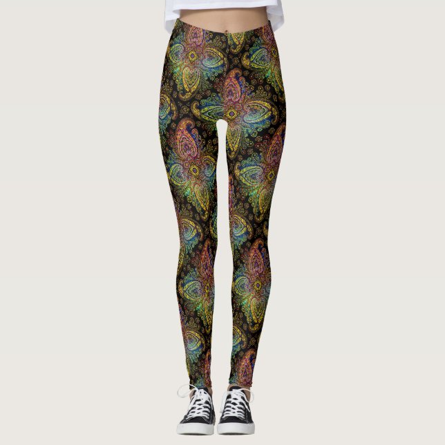  Beautiful Paisley Motif Leggings (Front)