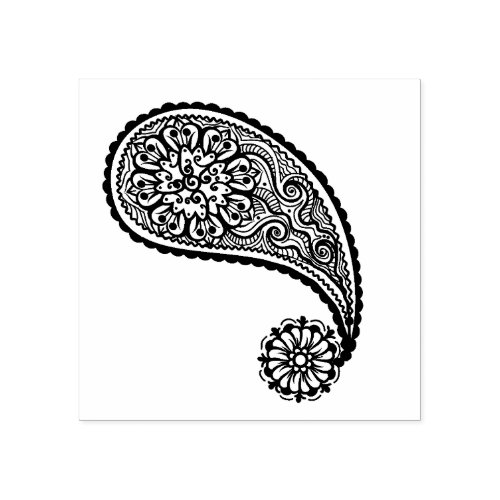 Beautiful Paisley Scrapbooking Rubber Stamp