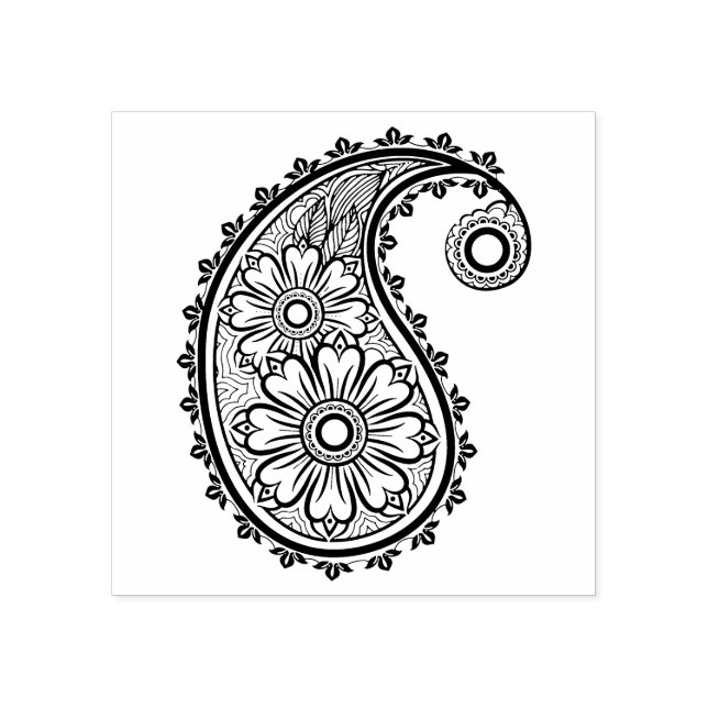 Beautiful Paisley Scrapbooking Rubber Stamp (Imprint)