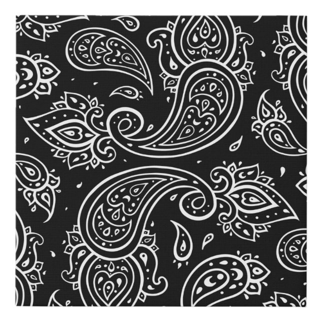 Beautiful paisley seamless pattern faux canvas print (Front)