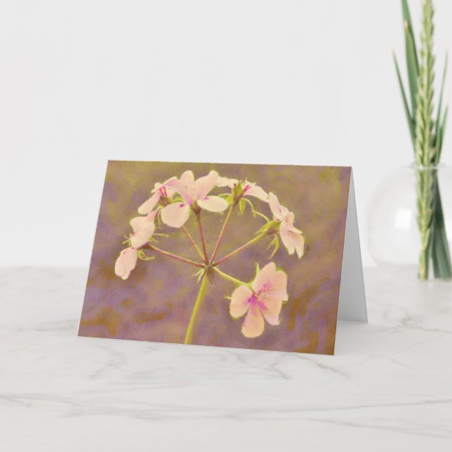 Beautiful Pale Pink Flowers Art Note Card (Front)