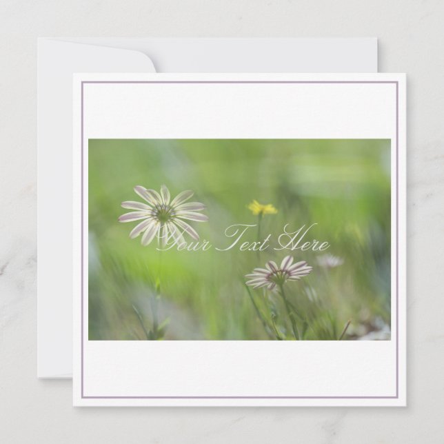 Beautiful Pale Purple Flowers Your Text Flat Card (Front)