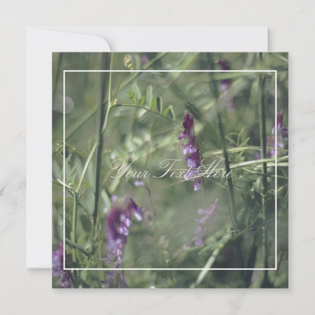 Beautiful Pale Purple Flowers Your Text Flat Card (Front)