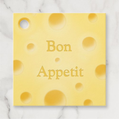 Beautiful Pale Yellow Cheese Slice Charming Custom Favor Tags