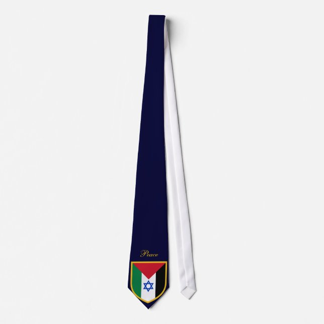 Beautiful Palestine & Israel Flag Neck Tie (Front)
