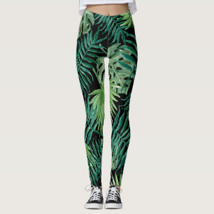 Beautiful palm leaves leggings