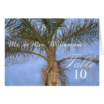 Beautiful Palm Tree Beach Wedding Table Tent Cards by TamiraZDesigns at Zazzle