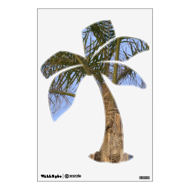 Beautiful Palm Tree on Palm Tree Shape Wall Decal (Front)