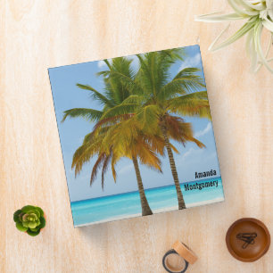 Beautiful Palm Trees on a Tropical Beach 3 Ring Binder