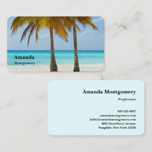 Beautiful Palm Trees on a Tropical Beach Business Card