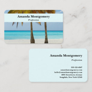 Beautiful Palm Trees on a Tropical Beach Business Card